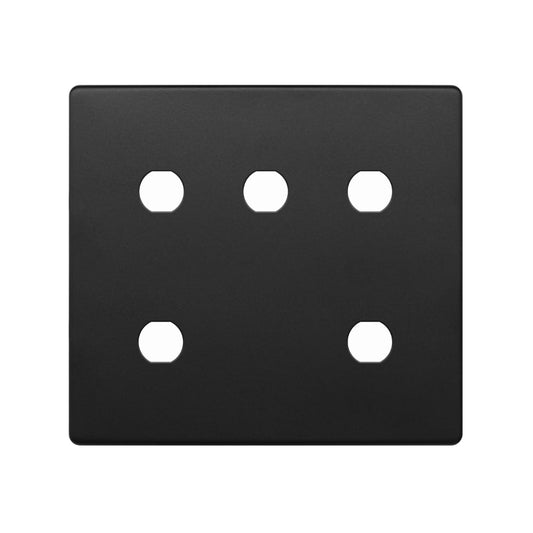 The Camden Collection Matt Black 5 Gang CM Circular Module Grid Switch Plate