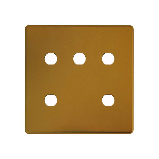 The Sloane Collection Antique Gold 5 Gang CM Circular Module Grid Switch Plate