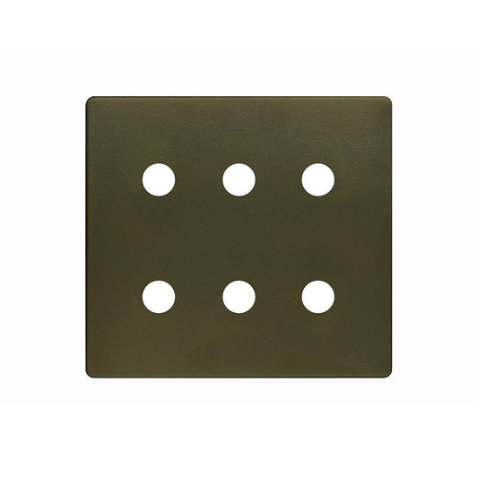 The Eton Collection Bronze 6 Gang CM Circular Module Grid Switch Plate