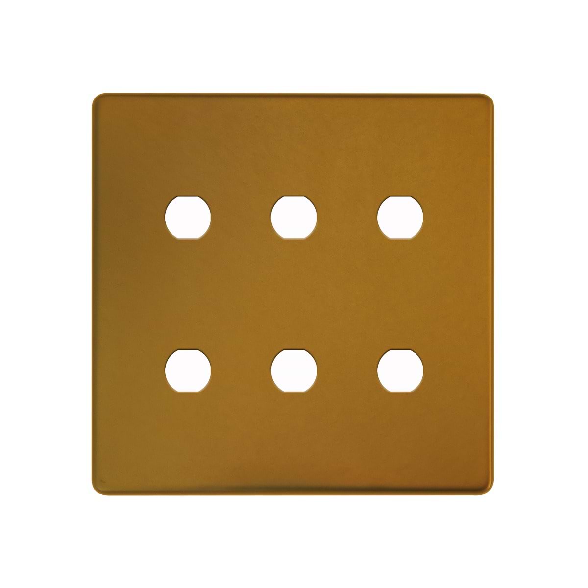 The Sloane Collection Antique Gold 6 Gang CM Circular Module Grid Switch Plate