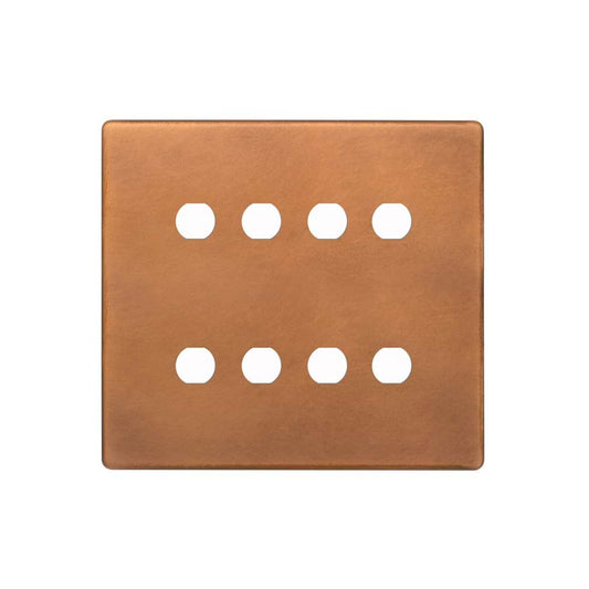The Chiswick Collection Antique Copper 8 Gang CM Circular Module Grid Switch Plate