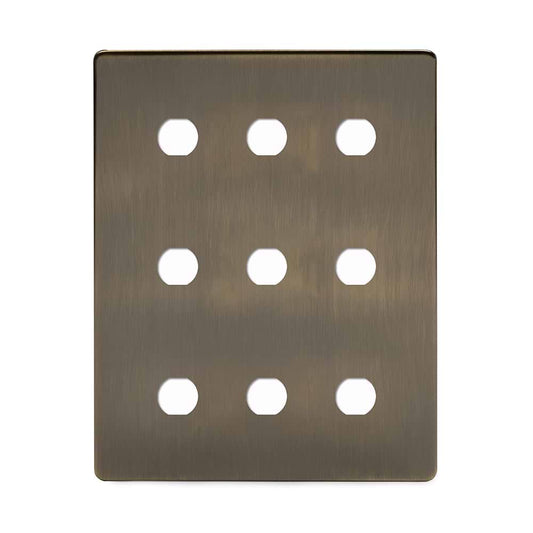 Soho Lighting Antique Brass 9 Gang CM Circular Module Grid Switch Plate