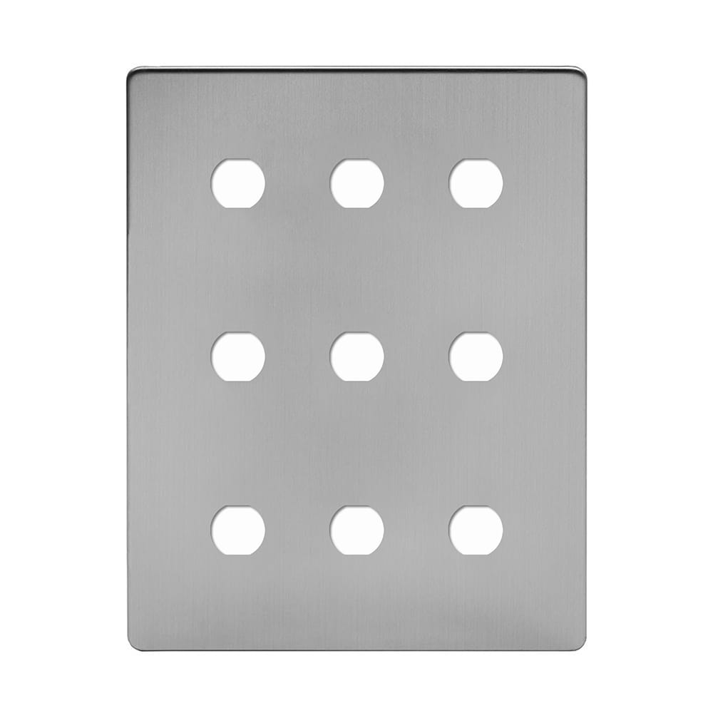 Soho Lighting Brushed Chrome 9 Gang CM Circular Module Grid Switch Plate