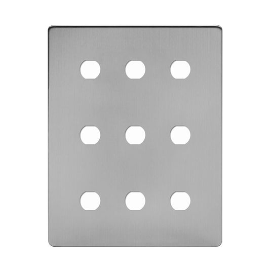 Soho Lighting Brushed Chrome 9 Gang CM Circular Module Grid Switch Plate