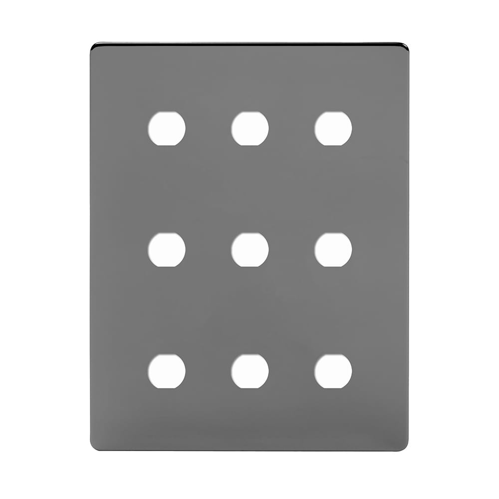 Soho Lighting Black Nickel 9 Gang CM Circular Module Grid Switch Plate