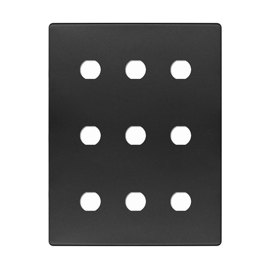 Soho Lighting Matt Black 9 Gang CM Circular Module Grid Switch Plate