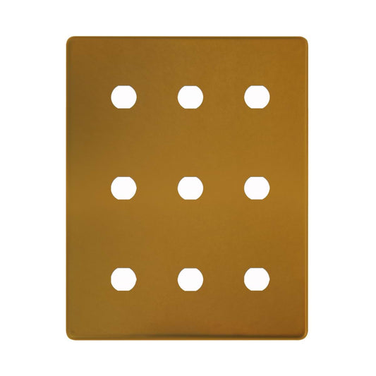 The Sloane Collection Antique Gold 9 Gang CM Circular Module Grid Switch Plate