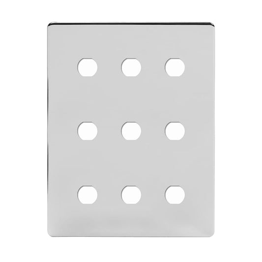 Soho Lighting Polished Chrome 9 Gang CM Circular Module Grid Switch Plate
