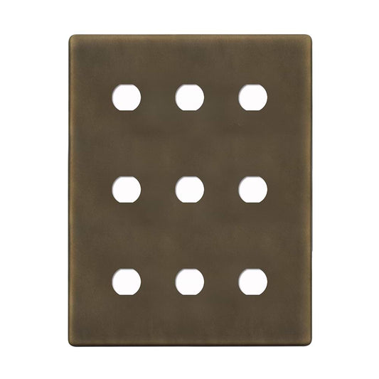 The Westminster Collection Vintage Brass 9 Gang CM Circular Module Grid Switch Plate