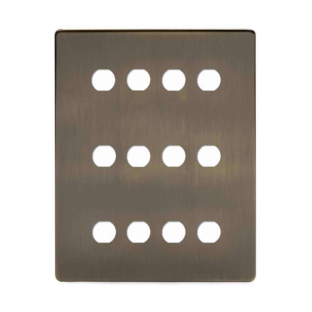 Soho Lighting Antique Brass 12 Gang CM Circular Module Grid Switch Plate