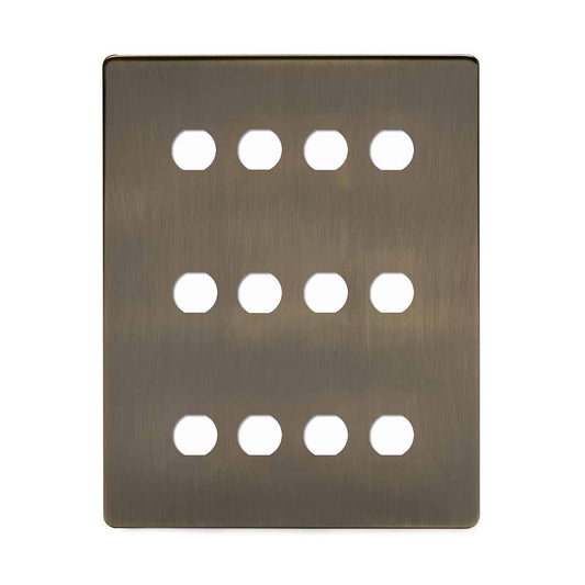 Soho Lighting Antique Brass 12 Gang CM Circular Module Grid Switch Plate