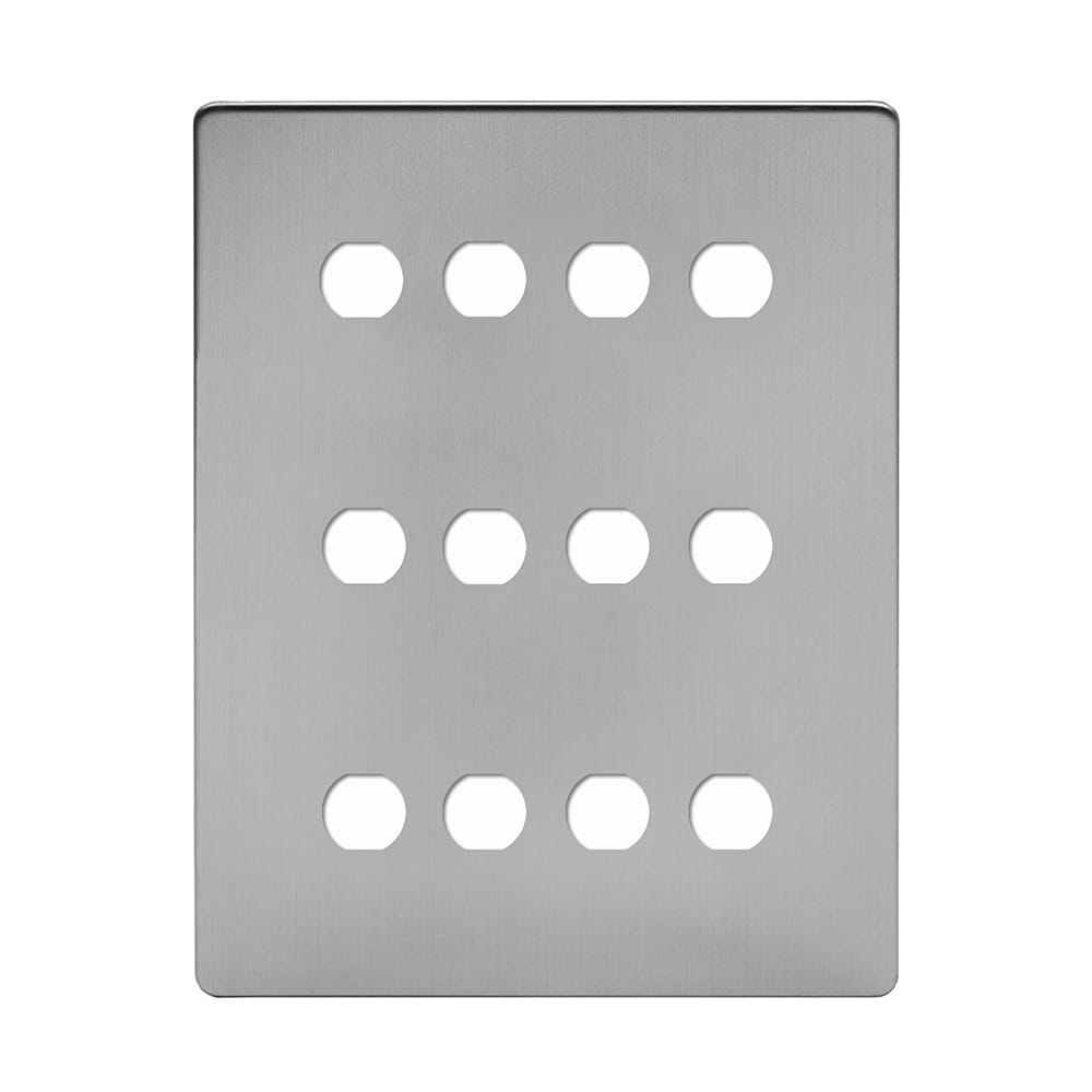 Soho Lighting Brushed Chrome 12 Gang CM Circular Module Grid Switch Plate