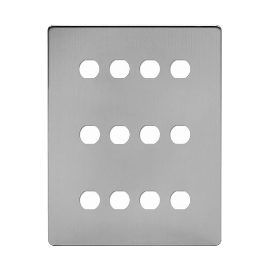 Soho Lighting Brushed Chrome 12 Gang CM Circular Module Grid Switch Plate