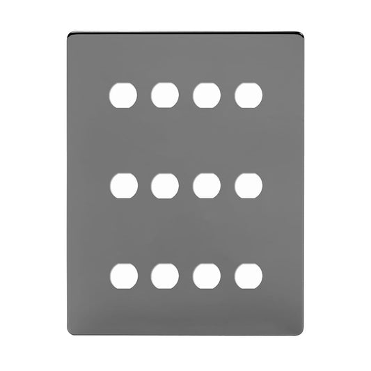 Soho Lighting Black Nickel 12 Gang CM Circular Module Grid Switch Plate