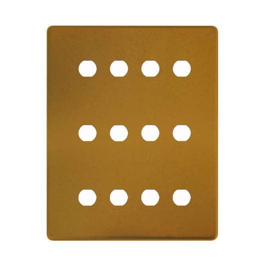 The Sloane Collection Antique Gold 12 Gang CM Circular Module Grid Switch Plate