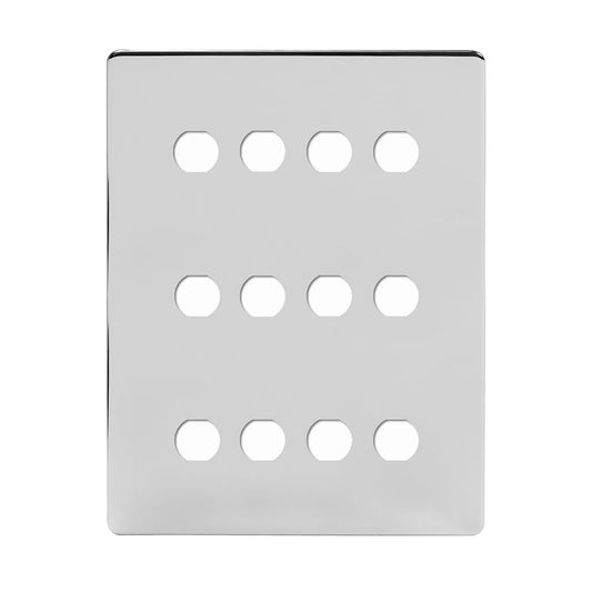 Soho Lighting Polished Chrome 12 Gang CM Circular Module Grid Switch Plate