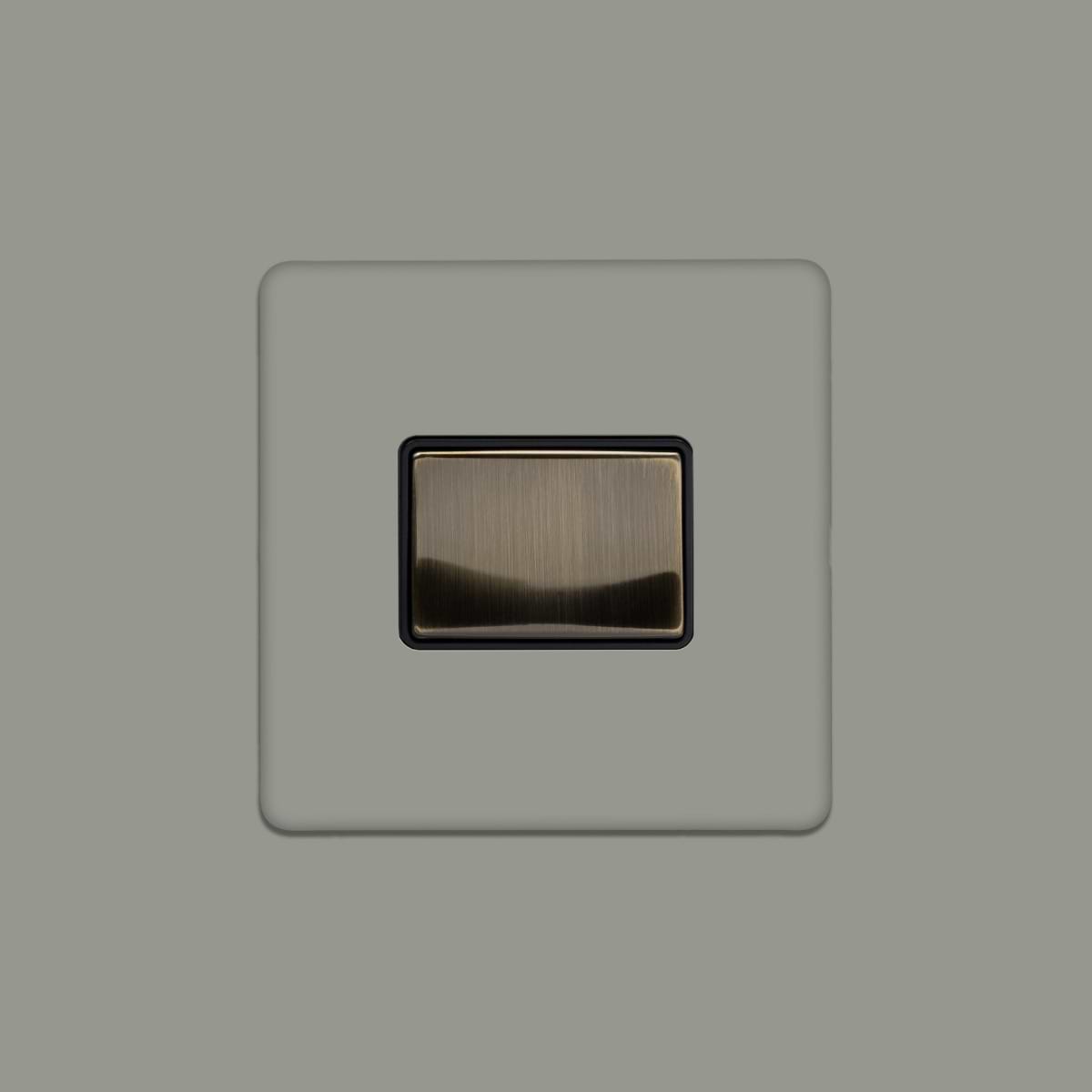 Soho Lighting Primed Paintable Extractor Fan Isolator Switch with Antique Brass Switch