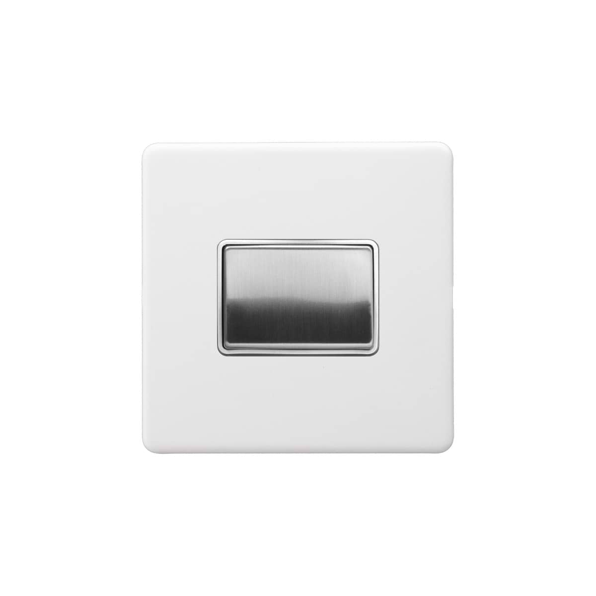 Soho Lighting Primed Paintable Extractor Fan Isolator Switch with Brushed Chrome Switch and White Insert