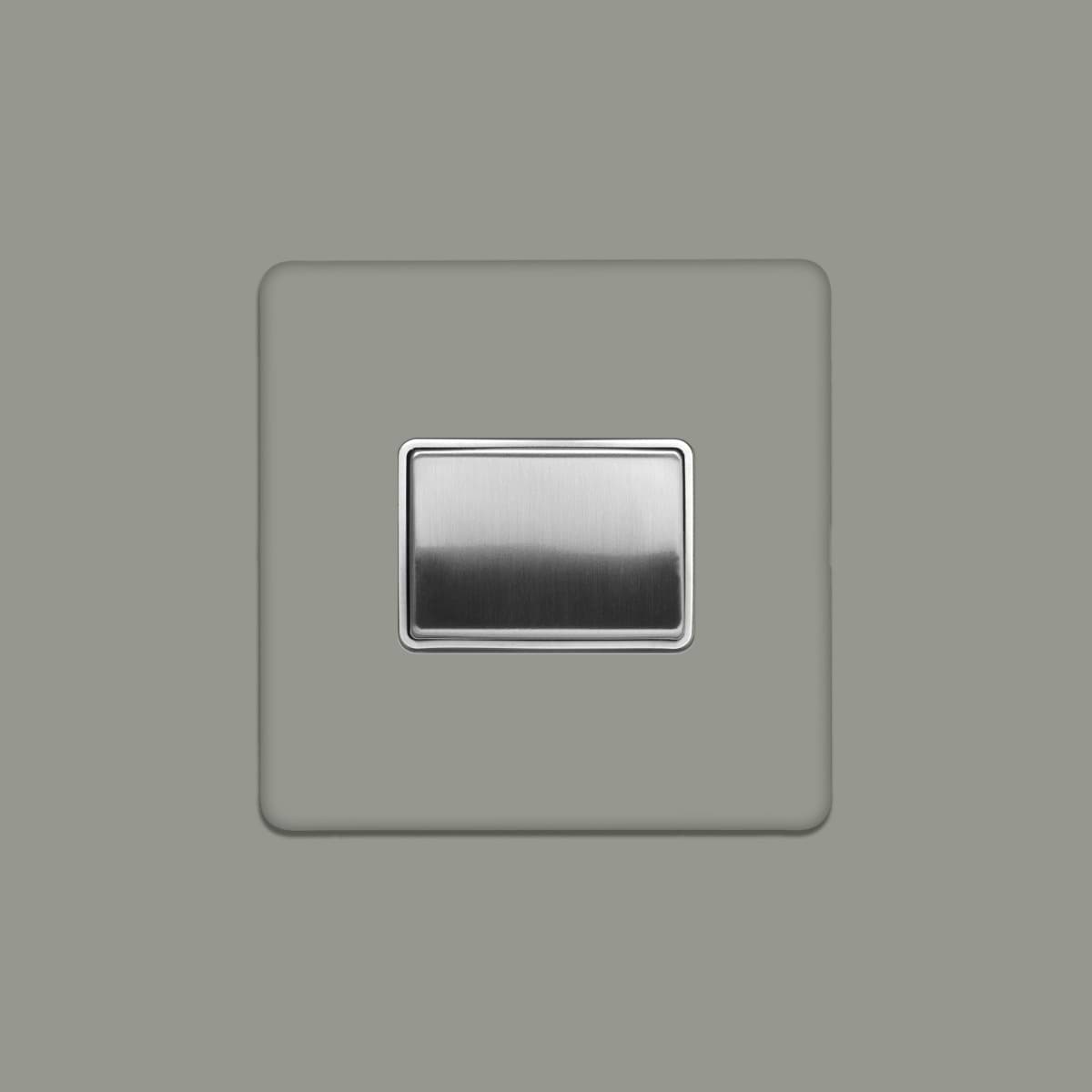 Soho Lighting Primed Paintable Extractor Fan Isolator Switch with Brushed Chrome Switch and White Insert