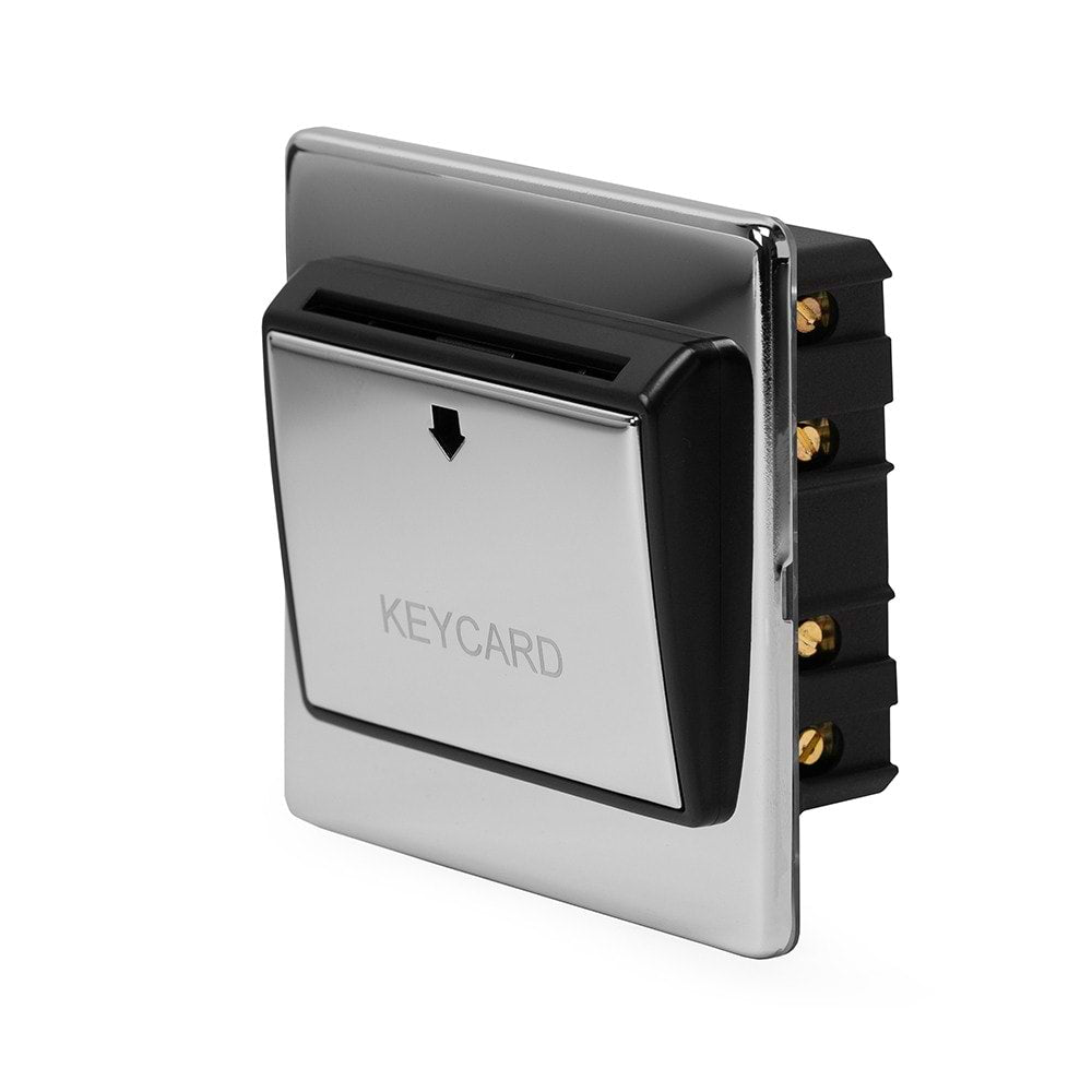 The Finsbury Collection Polished Chrome 32A Key Card Switch With Black Insert