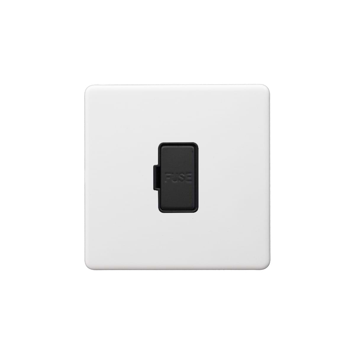 Soho Lighting Primed Paintable Fused Spur (FCU) Unswitched 13A Double Pole with Matt Black Switch