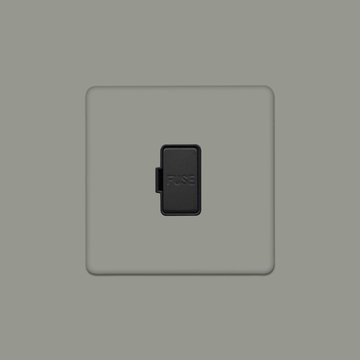 Soho Lighting Primed Paintable Fused Spur (FCU) Unswitched 13A Double Pole with Matt Black Switch