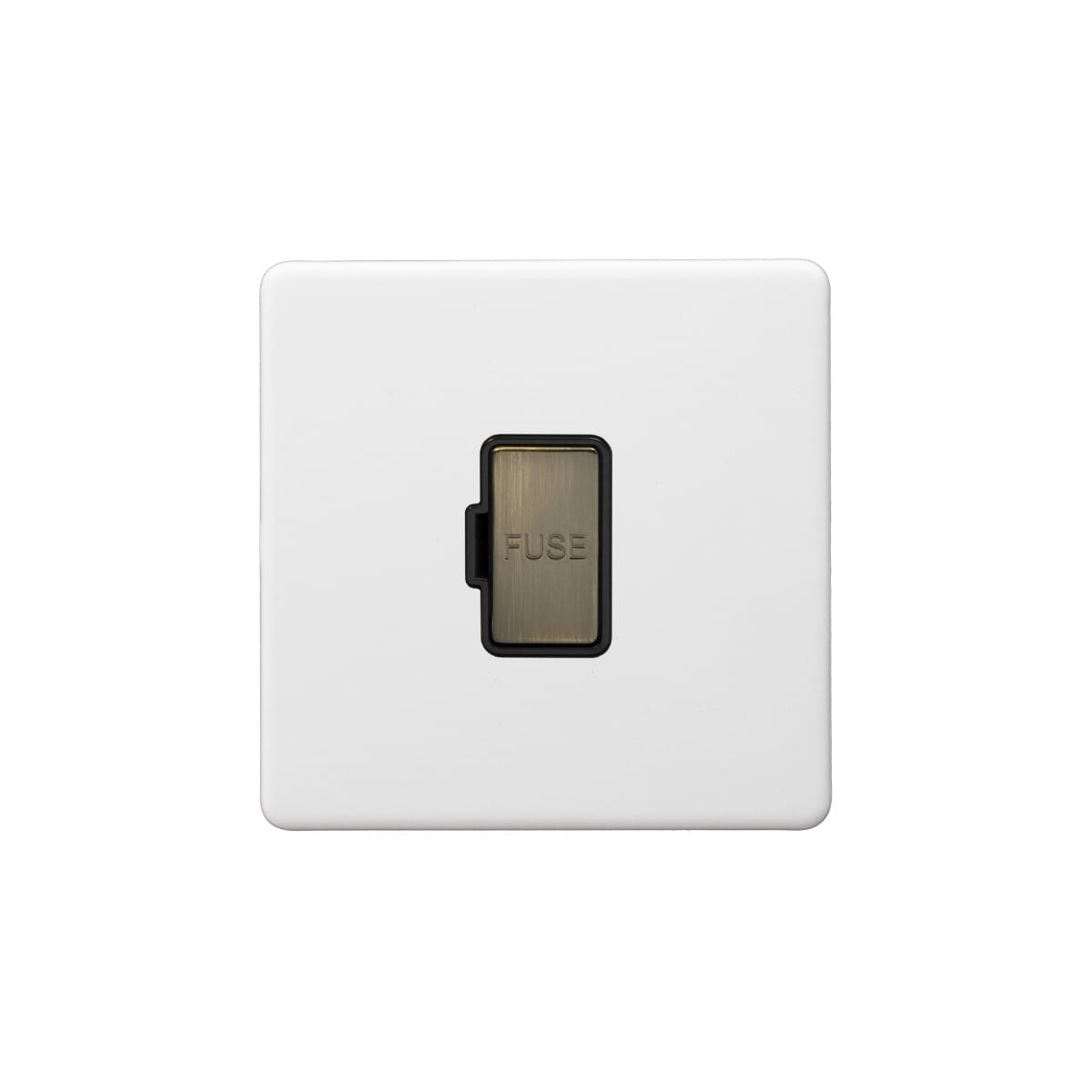Soho Lighting Primed Paintable Fused Spur (FCU) Unswitched 13A Double Pole with Antique Brass Switch