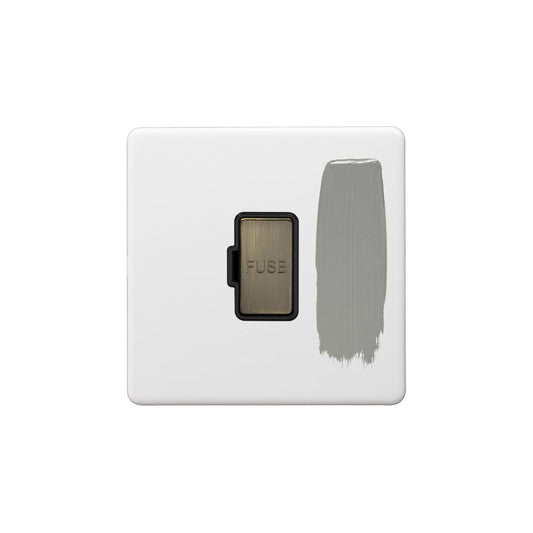 Soho Lighting Primed Paintable Fused Spur (FCU) Unswitched 13A Double Pole with Antique Brass Switch