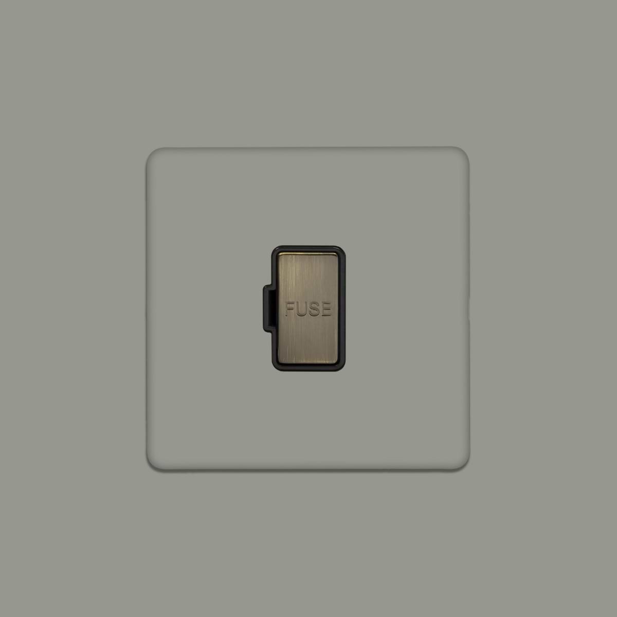 Soho Lighting Primed Paintable Fused Spur (FCU) Unswitched 13A Double Pole with Antique Brass Switch