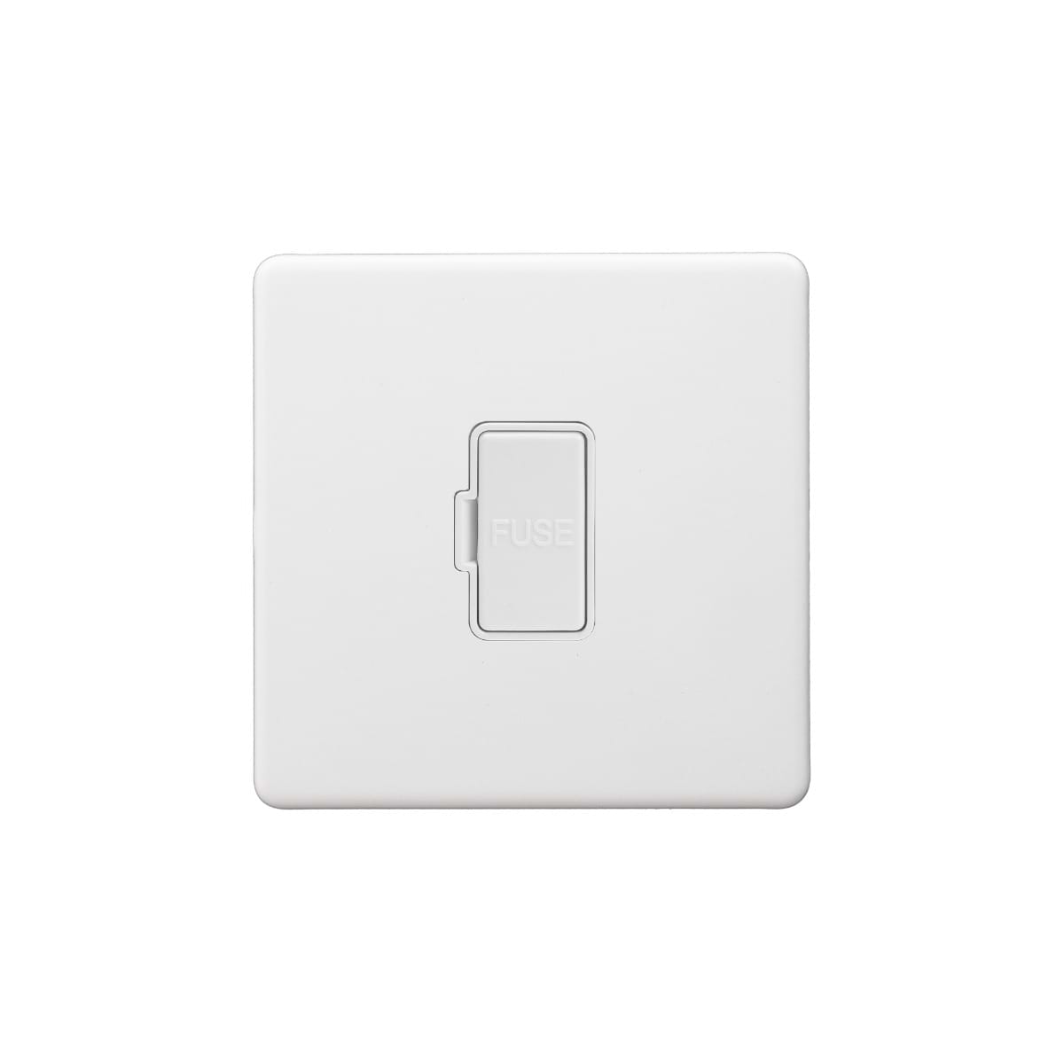 Soho Lighting Primed Paintable Fused Spur (FCU) Unswitched 13A Double Pole with Brushed Chrome Switch and White Insert
