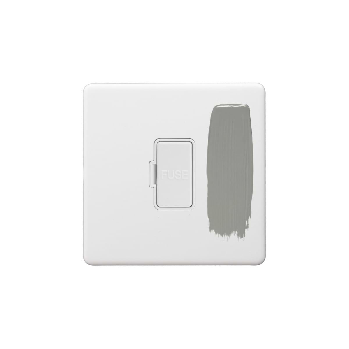 Soho Lighting Primed Paintable Fused Spur (FCU) Unswitched 13A Double Pole with Brushed Chrome Switch and White Insert