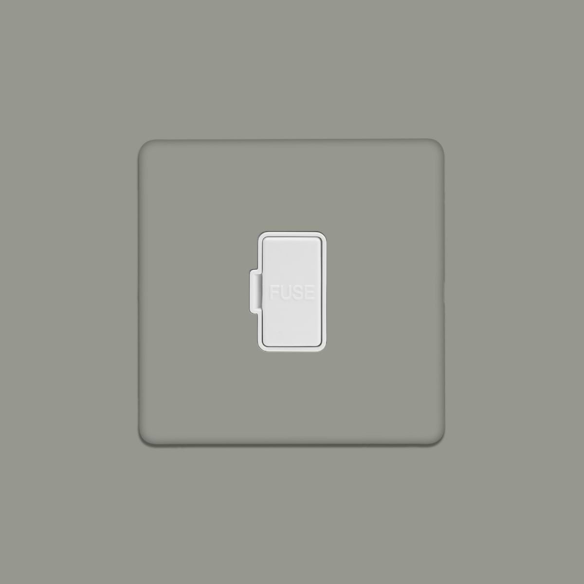 Soho Lighting Primed Paintable Fused Spur (FCU) Unswitched 13A Double Pole with Brushed Chrome Switch and White Insert