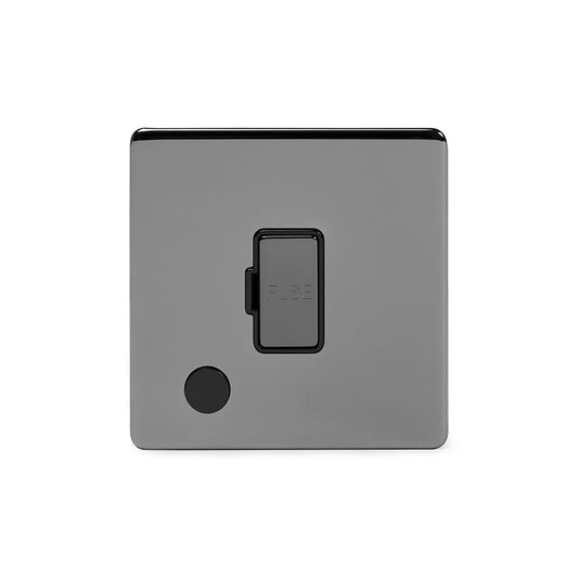 The Connaught Collection Black Nickel 13A Unswitched Fused Connection Unit (FCU) Flex Outlet Blk Ins Screwless