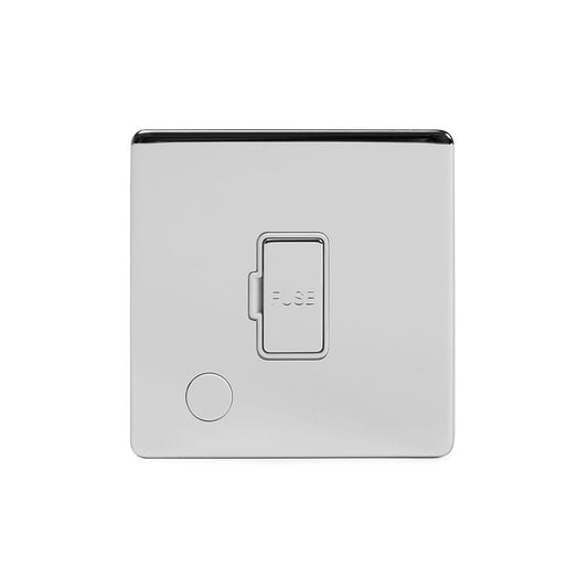 The Finsbury Collection Polished Chrome 13A Unswitched Fused Connection Unit (FCU) Flex Outlet Wht Ins Screwless