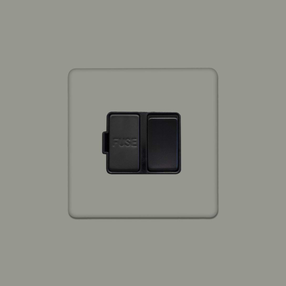 Soho Lighting Primed Paintable Switched Fused Spur (FCU) 13A Double Pole with Matt Black Switch