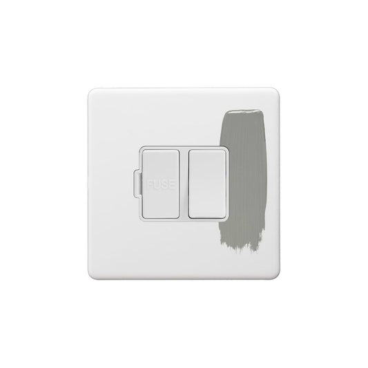 Soho Lighting Primed Paintable Switched Fused Spur (FCU) 13A Double Pole with White Switch