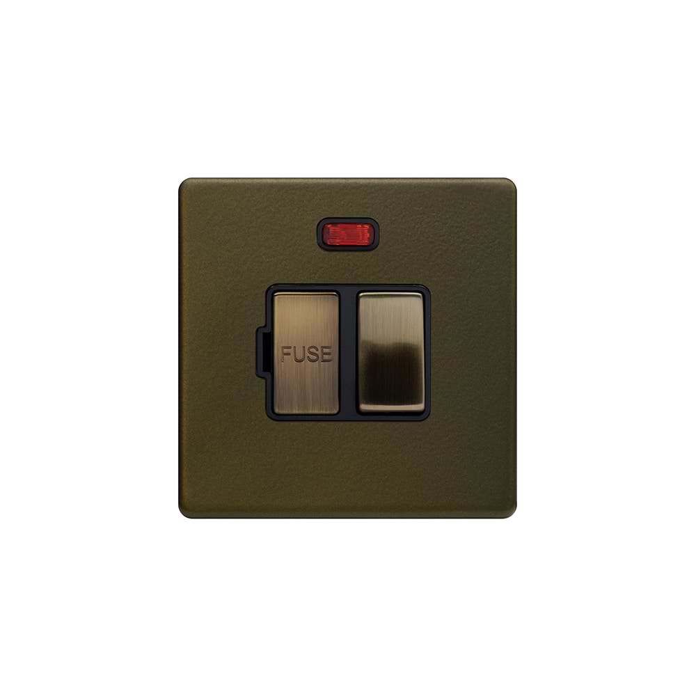 The Eton Collection Bronze 13A Double Pole Switched Fused Connection Unit (FCU) With Neon with Screwless