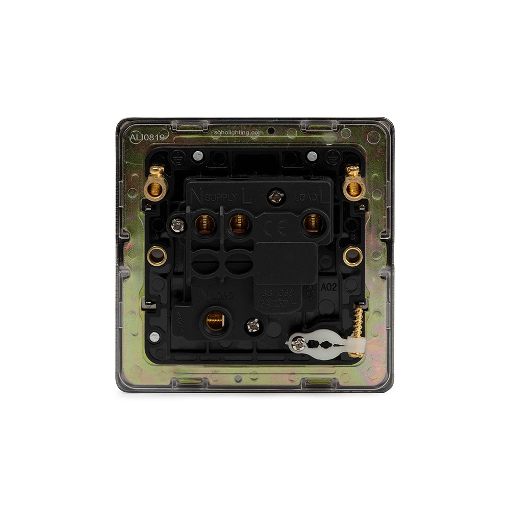 The Connaught Collection Black Nickel 13A Switched Fused Connection Unit (FCU) Flex Outlet Blk Ins Screwless