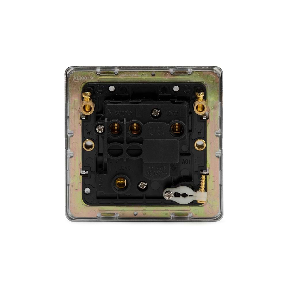 The Finsbury Collection Polished Chrome 13A Switched Fused Connection Unit (FCU) Flex Outlet Blk Ins Screwless