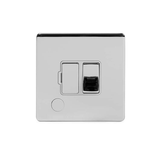 The Finsbury Collection Polished Chrome 13A Switched Fused Connection Unit (FCU) Flex Outlet Wht Ins Screwless