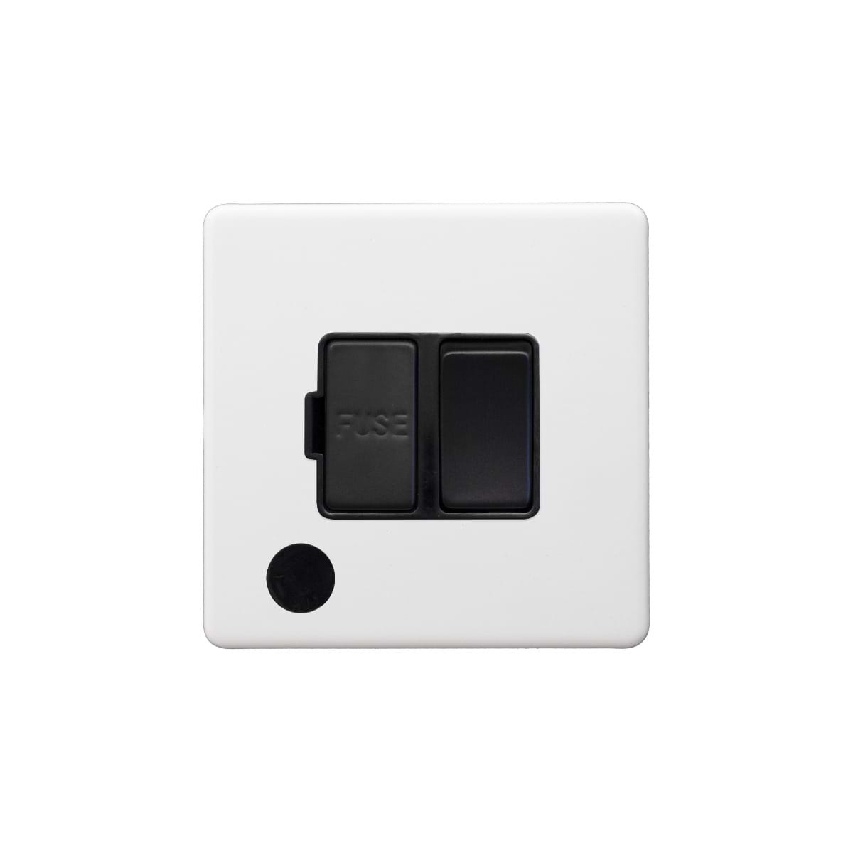 Soho Lighting Primed Paintable 13A Switched Fused Connection Unit (FCU) Flex Outlet with Matt Black Switch