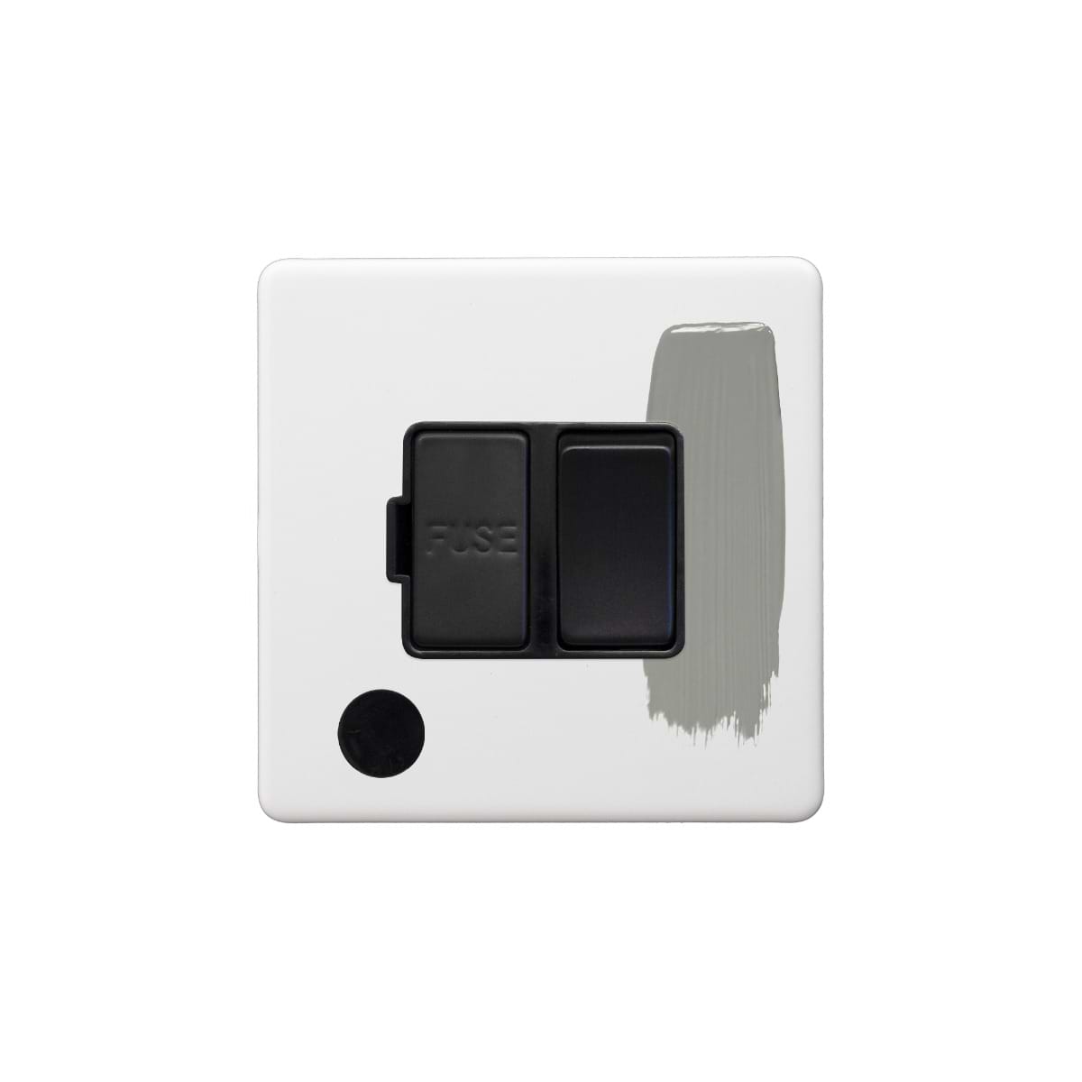 Soho Lighting Primed Paintable 13A Switched Fused Connection Unit (FCU) Flex Outlet with Matt Black Switch