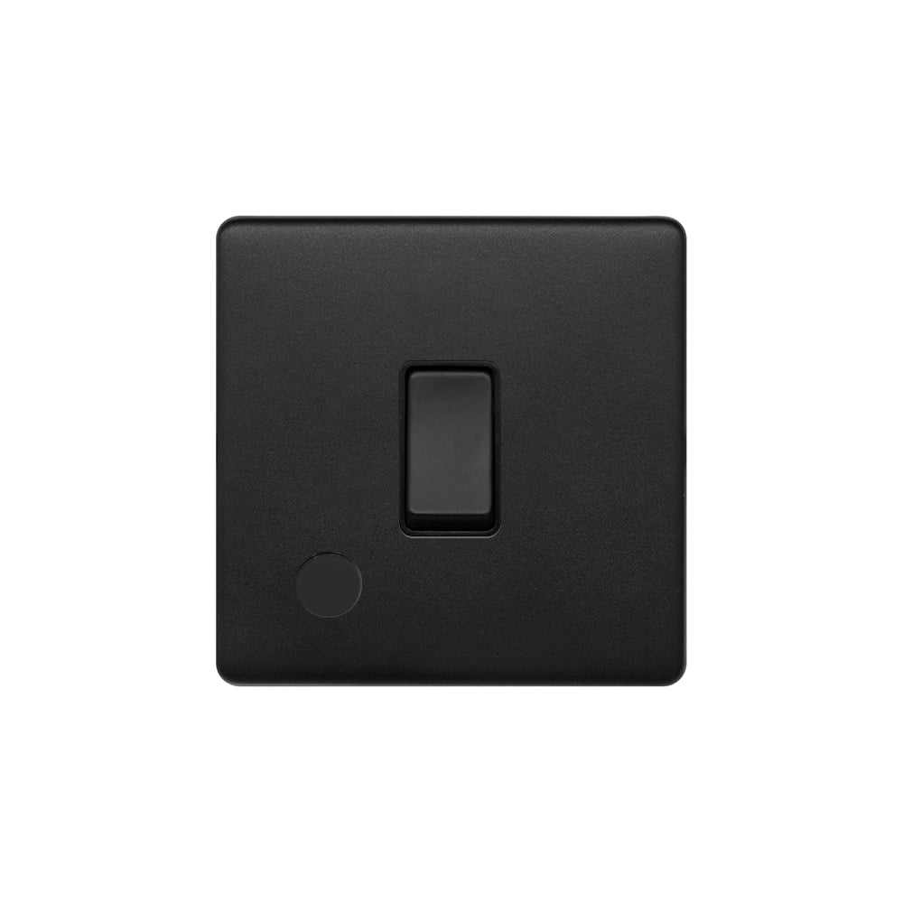 The Camden Collection Matt Black 20A 1 Gang DP Switch Flex Outlet Black Insert Screwless
