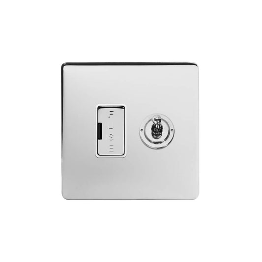The Lombard Collection Polished Chrome 13A Toggle Switched Fused Connection Unit (FCU) White Inserts