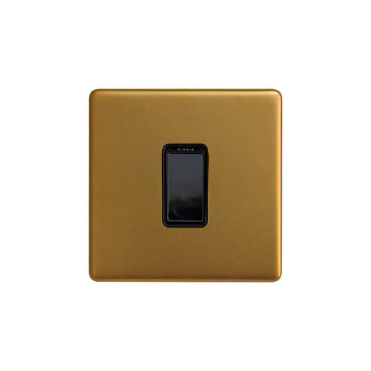 The Sloane Collection Antique Gold 45A 1 Gang Double Pole Switch, Single Plate