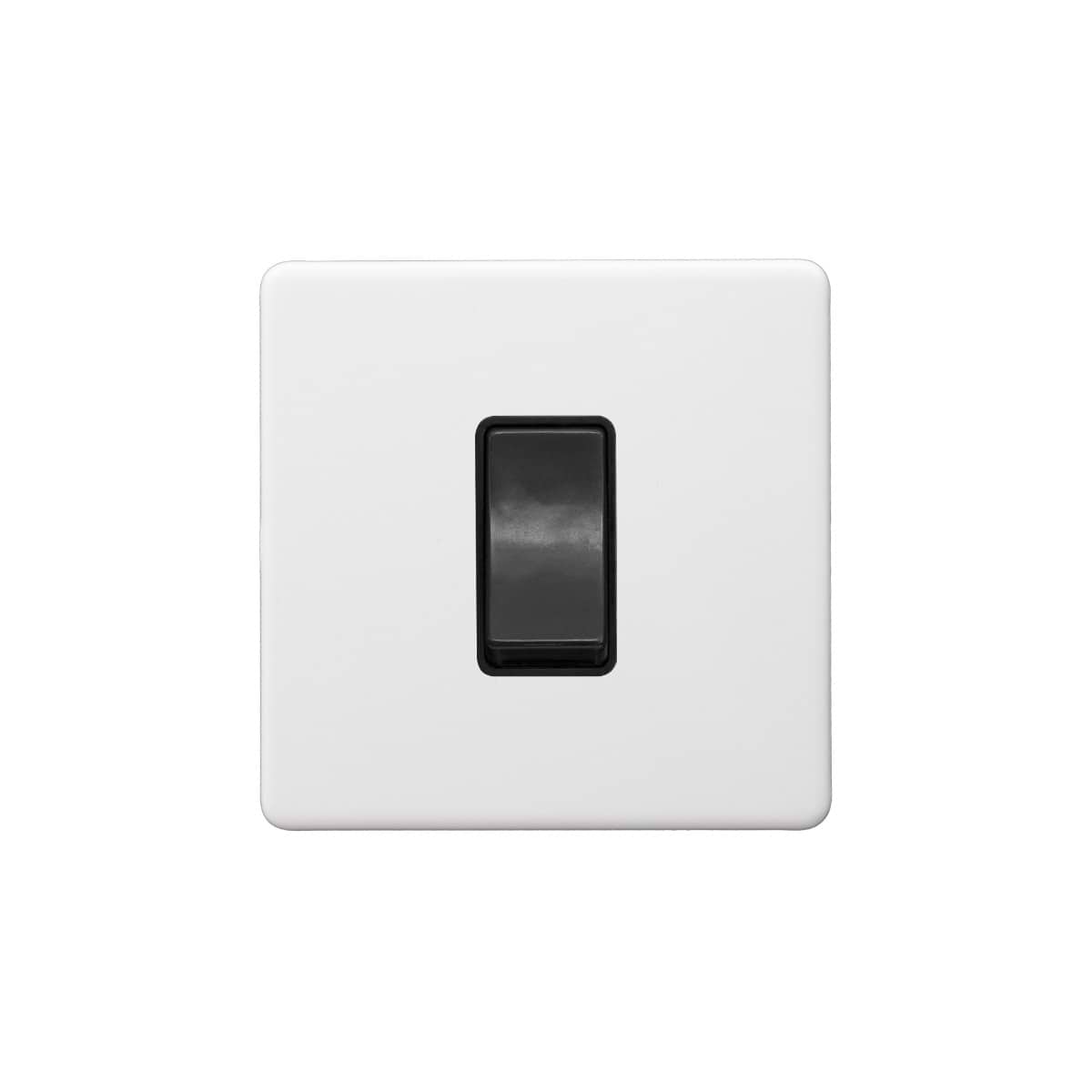 Soho Lighting Primed Paintable 45A 1 Gang Double Pole Switch Single Plate with Matt Black Switch.