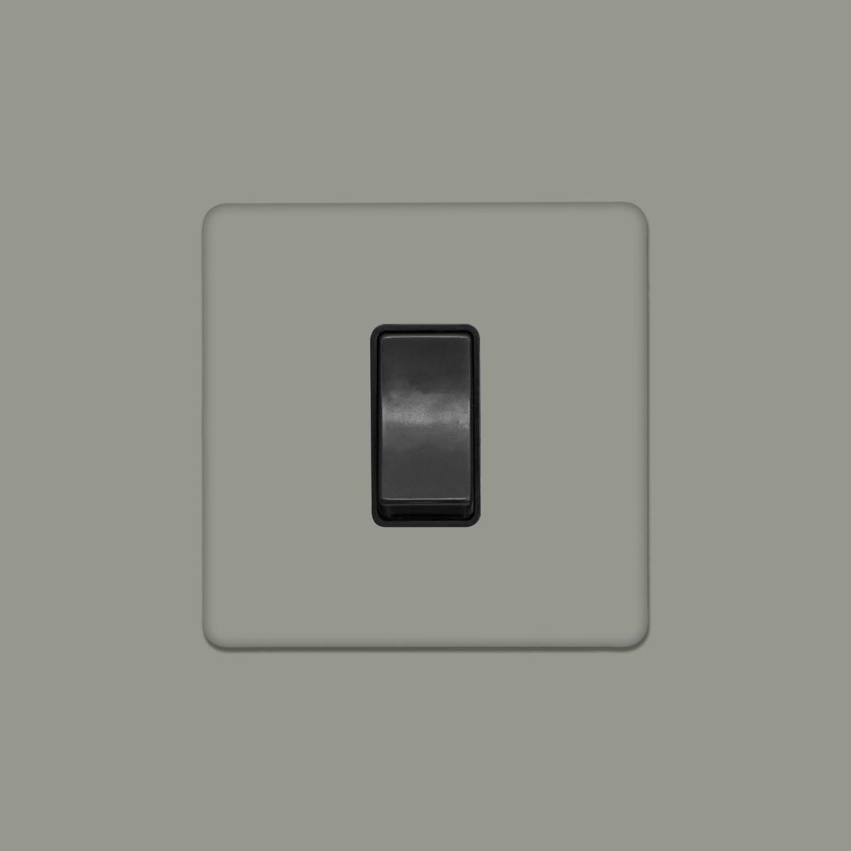 Soho Lighting Primed Paintable 45A 1 Gang Double Pole Switch Single Plate with Matt Black Switch.