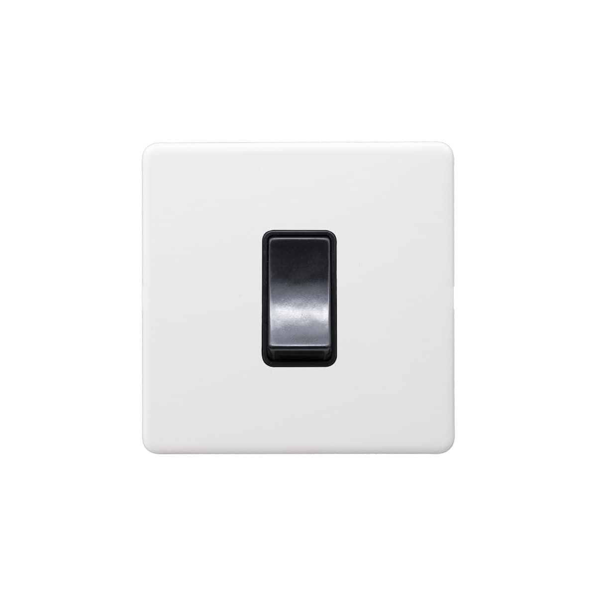 Soho Lighting Primed Paintable 45A 1 Gang Double Pole Switch Single Plate with Black Switch.