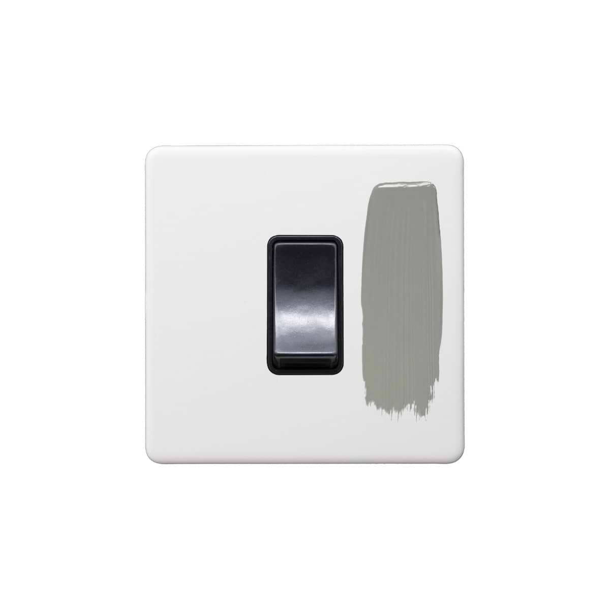 Soho Lighting Primed Paintable 45A 1 Gang Double Pole Switch Single Plate with Black Switch.