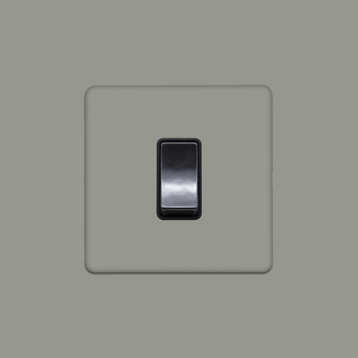 Soho Lighting Primed Paintable 45A 1 Gang Double Pole Switch Single Plate with Black Switch.